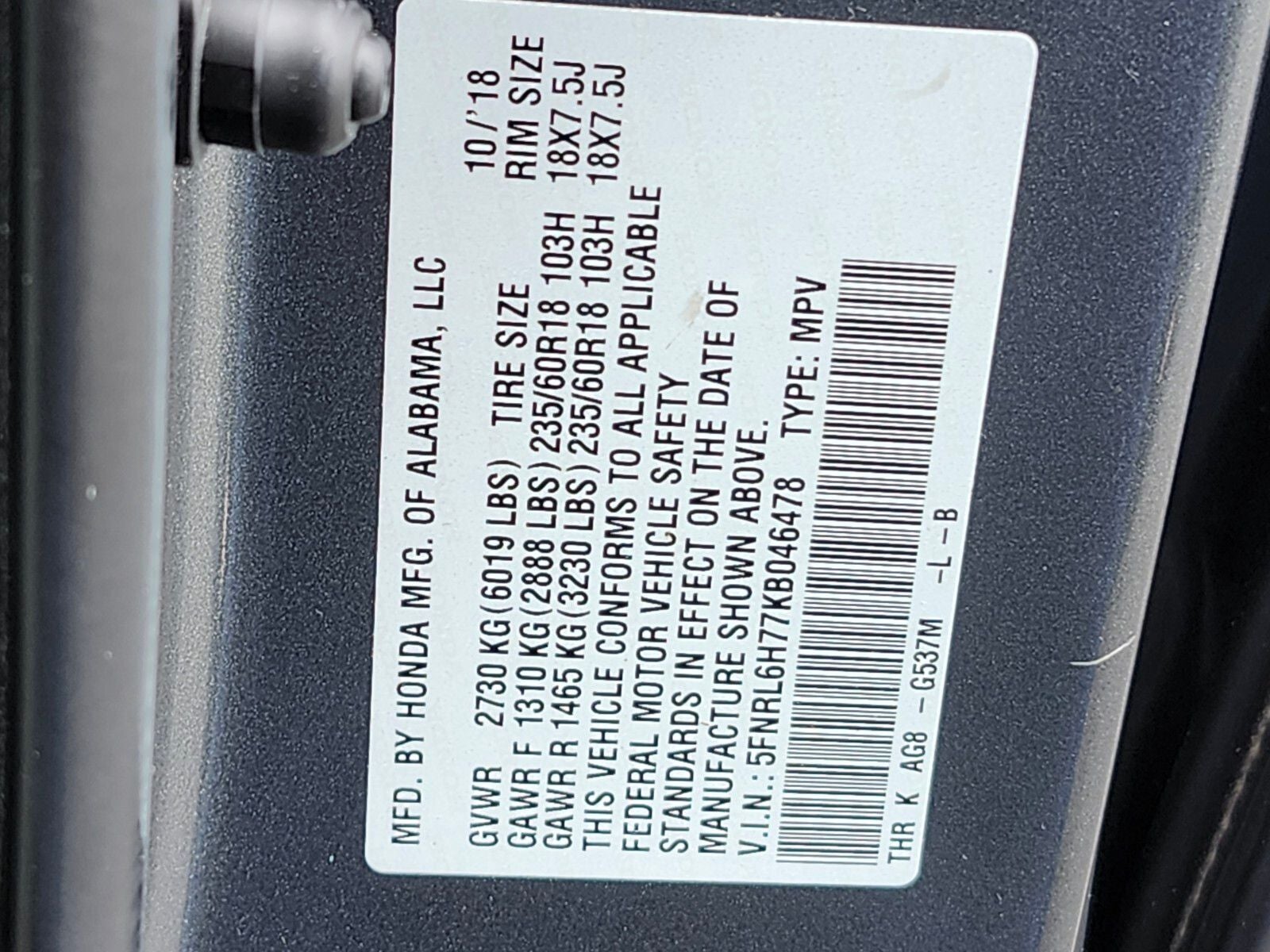 2019 Honda Odyssey EX-L