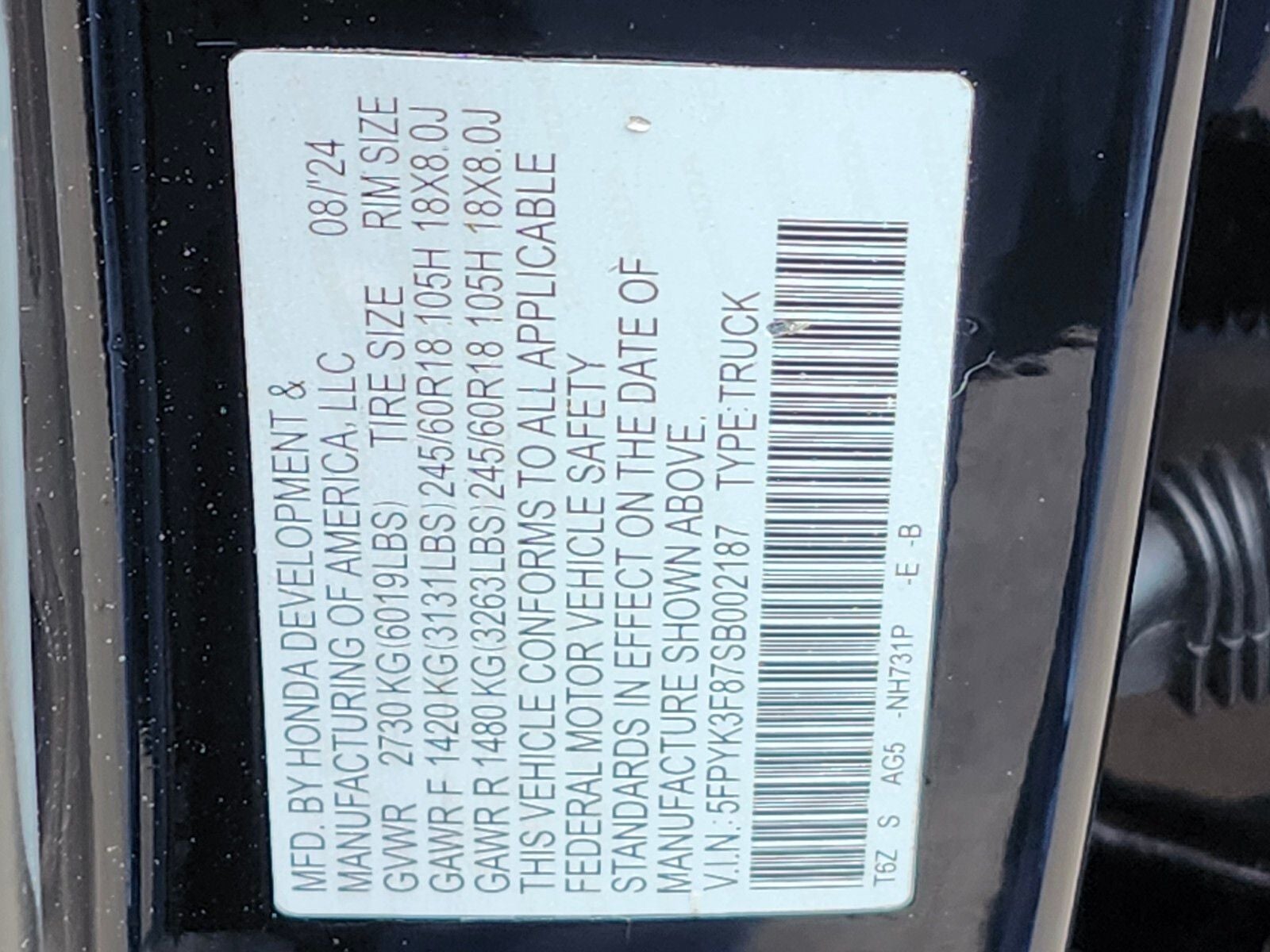 2025 Honda Ridgeline Black Edition AWD