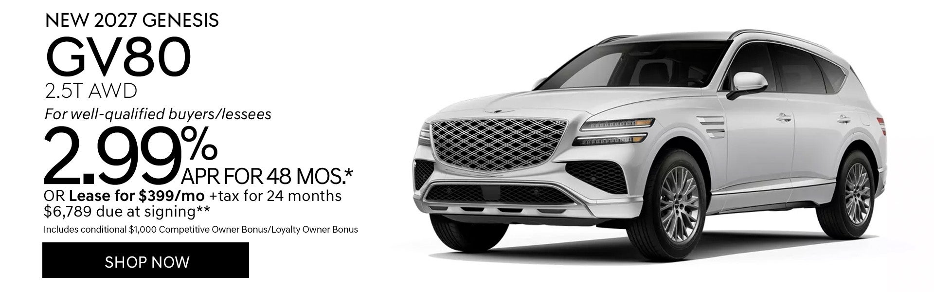 New 2027 Genesis GV80 2.5T AWD