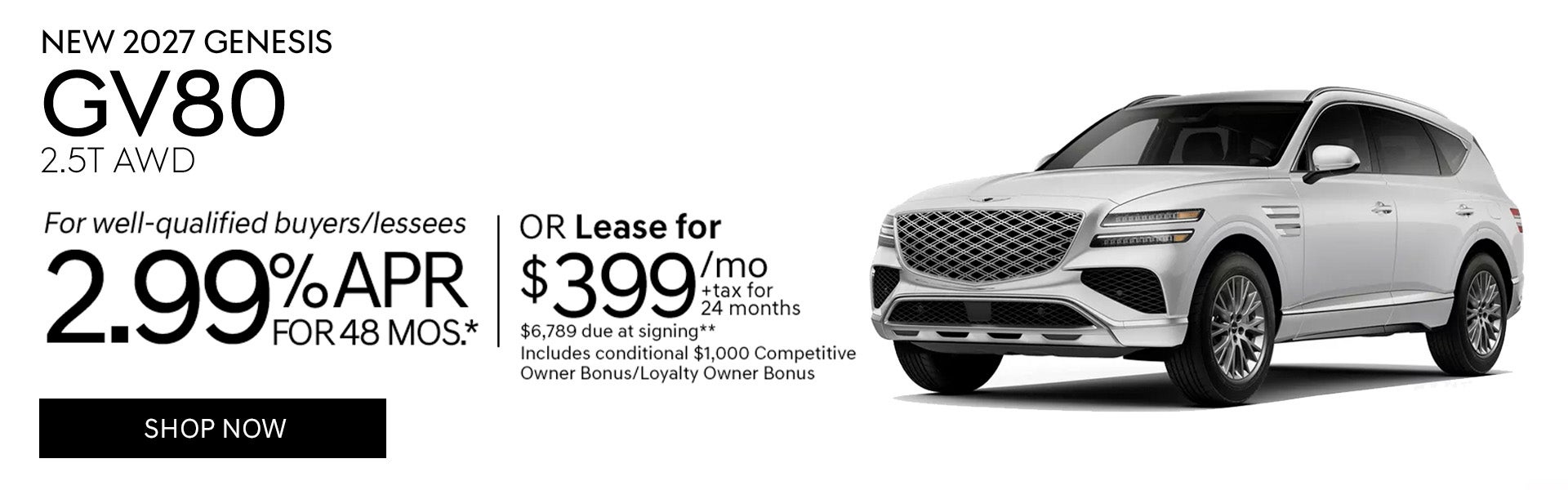 New 2027 Genesis GV80 2.5T AWD
