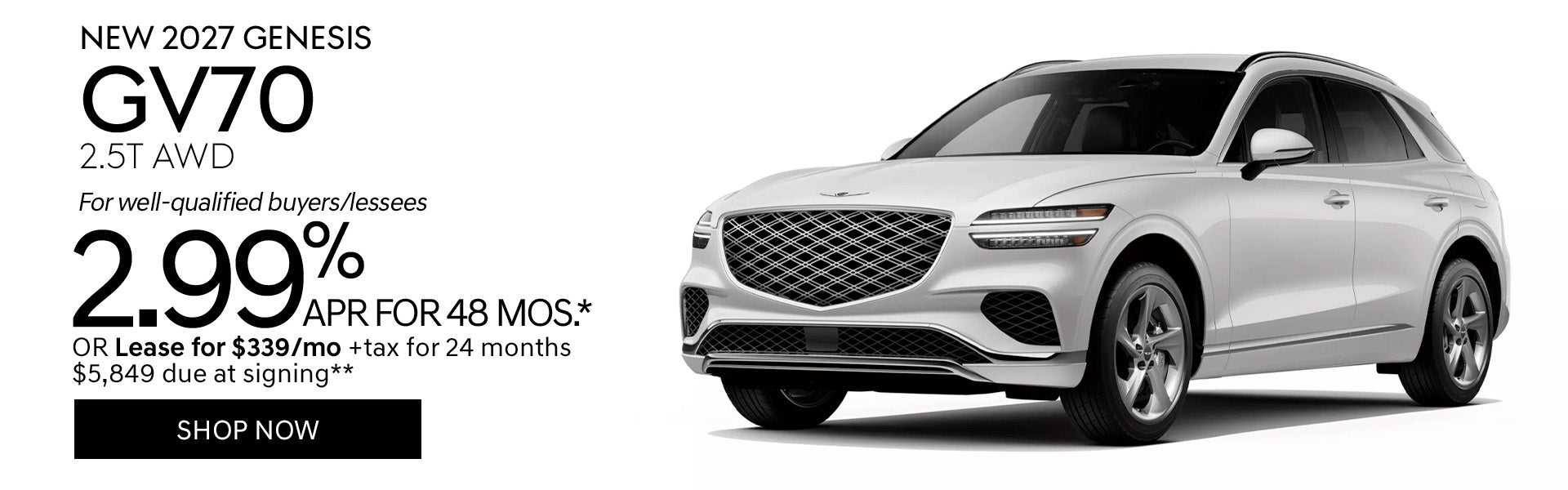 New 2027 Genesis GV70 2.5T AWD