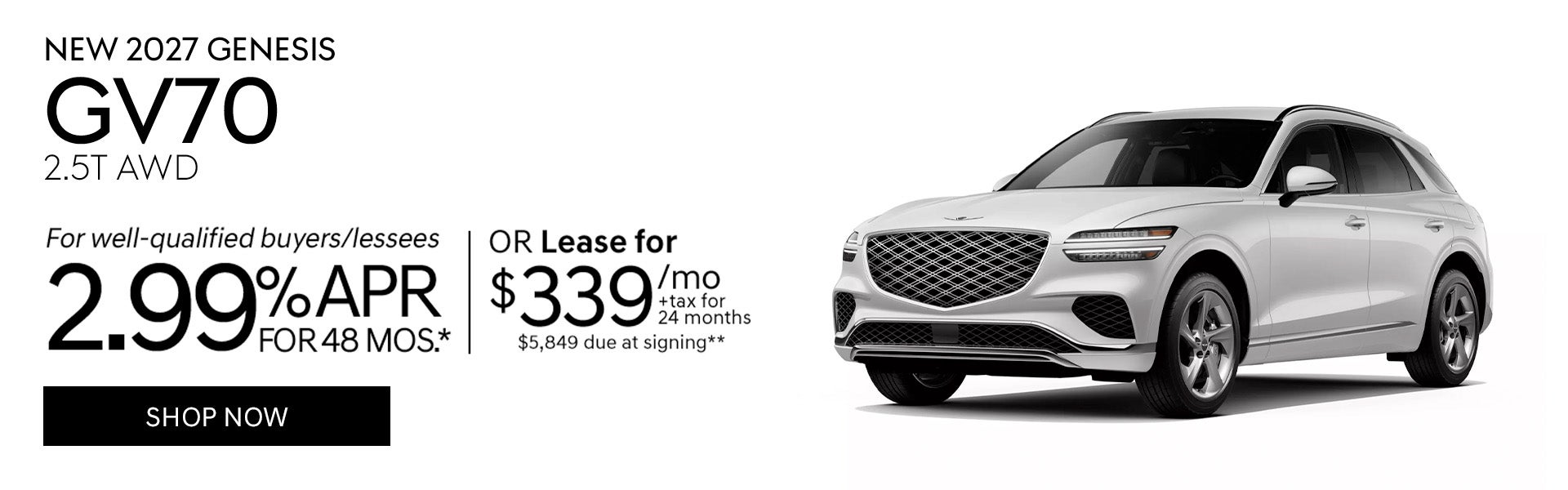 New 2027 Genesis GV70 2.5T AWD