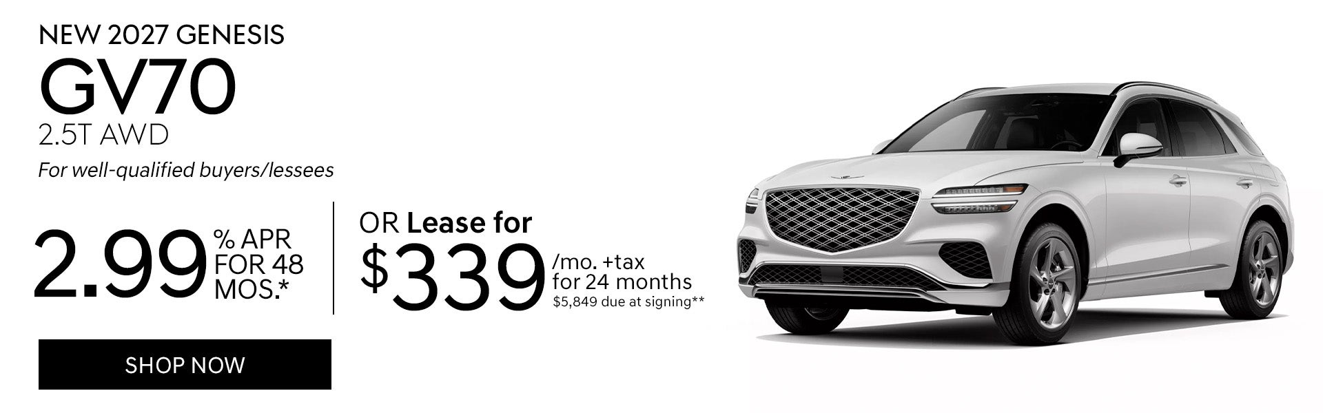 New 2027 Genesis GV70 2.5T AWD